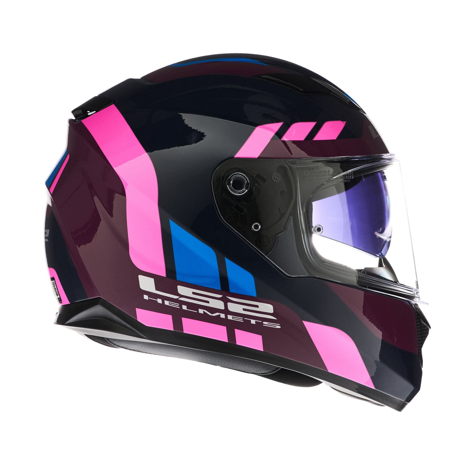 Casco LS2 320 Stream Evo Enter Azul / Rosa / Brillo