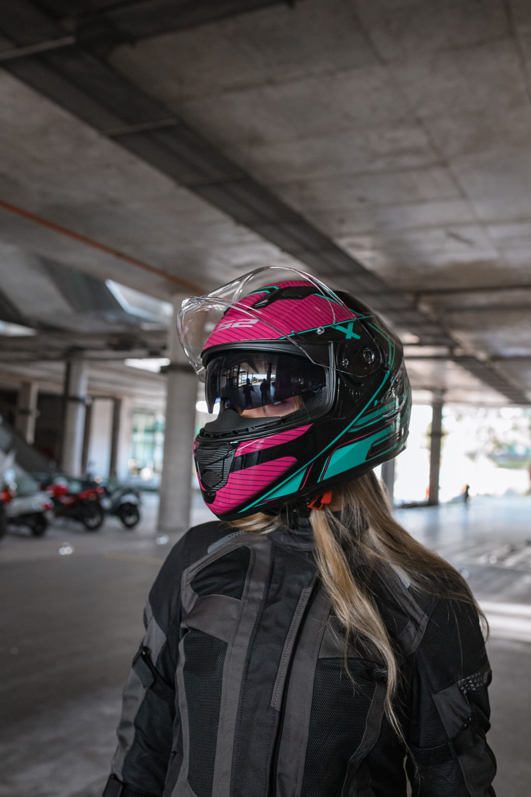 Casco LS2 320 Stream Evo Level Celeste / Rosa / Mate