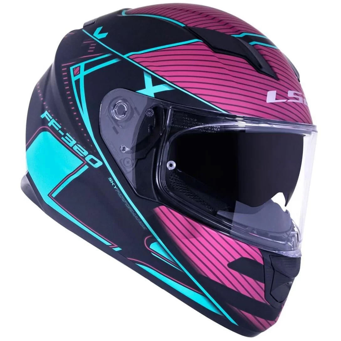 Casco LS2 320 Stream Evo Level Celeste / Rosa / Mate