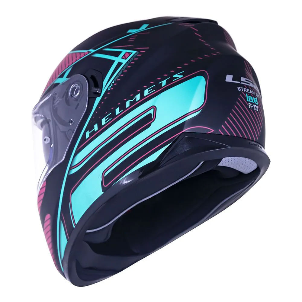 Casco LS2 320 Stream Evo Level Celeste / Rosa / Mate