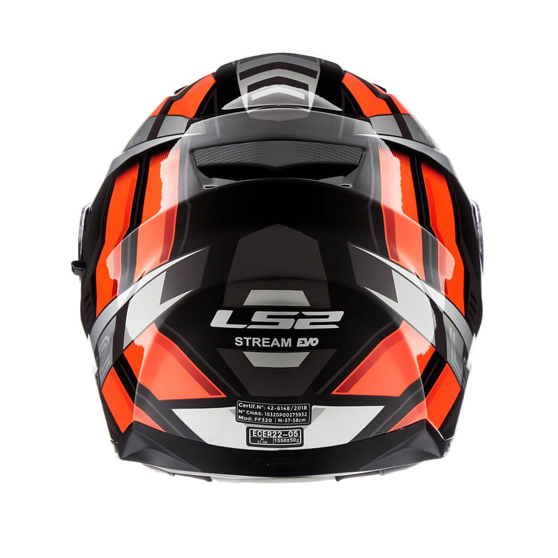 Casco LS2 320 Stream Loop Naranja / Negro / Brillo