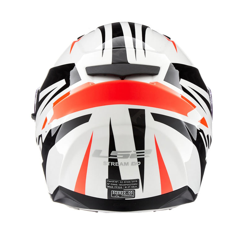 Casco LS2 320 Stream Commander Blanco / Negro / Brillo
