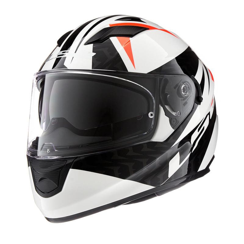 Casco LS2 320 Stream Commander Blanco / Negro / Brillo