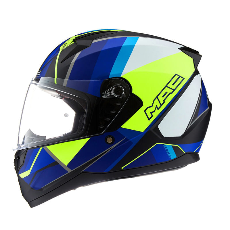 Casco MAC 067 Bass Nirvana Amarillo / Azul / Mate