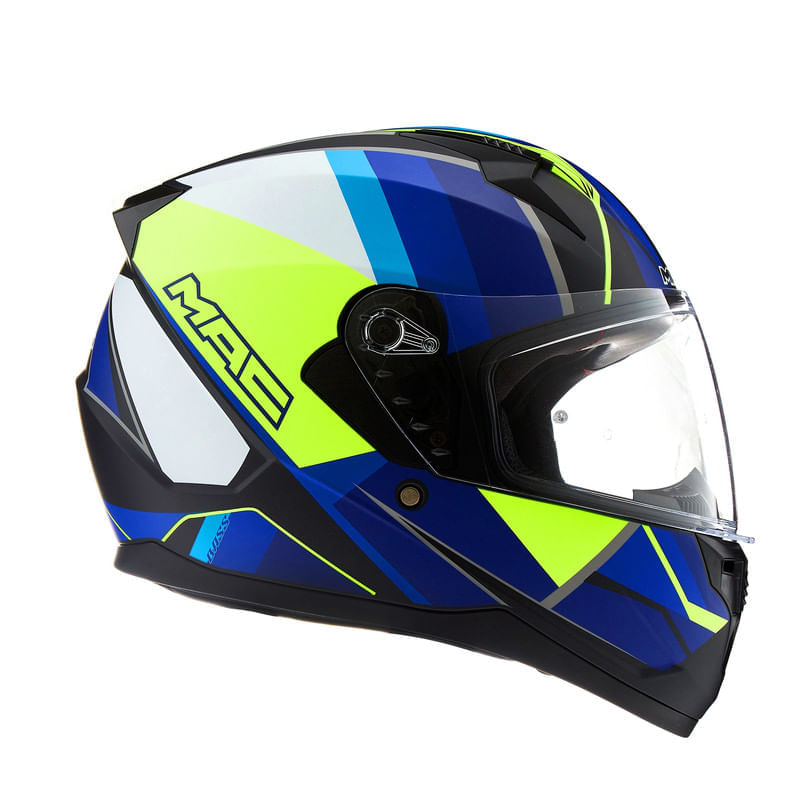 Casco MAC 067 Bass Nirvana Amarillo / Azul / Mate