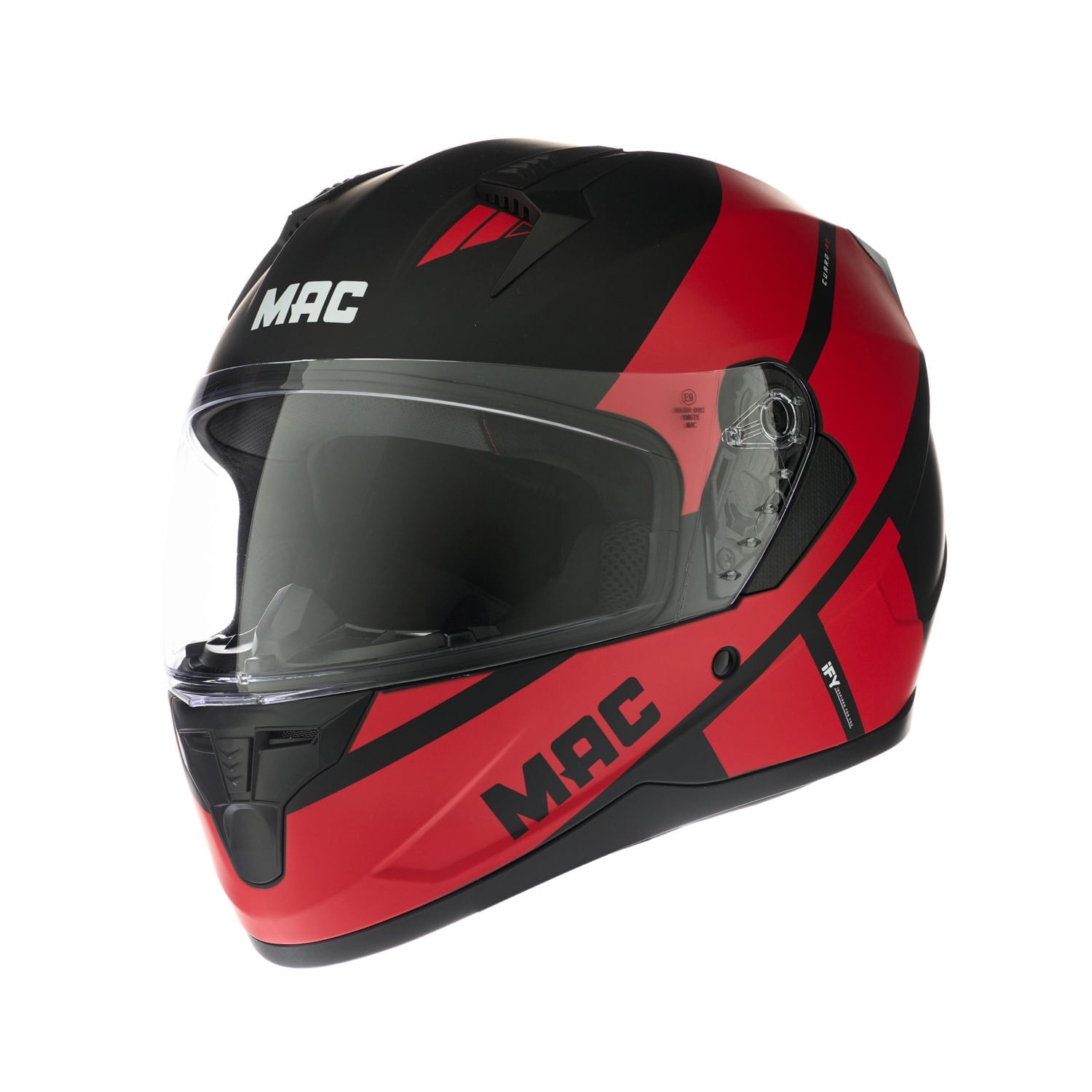 Casco MAC 067 Bass Cuard Negro / Rojo / Mate
