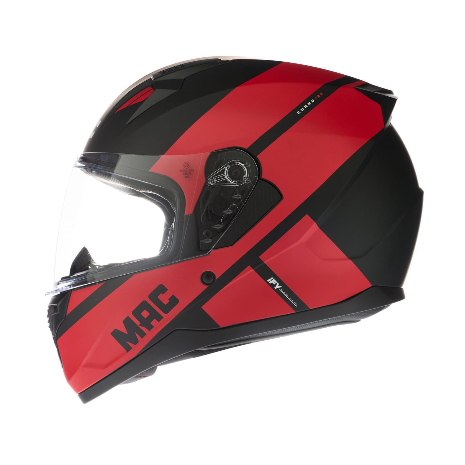 Casco MAC 067 Bass Cuard Negro / Rojo / Mate