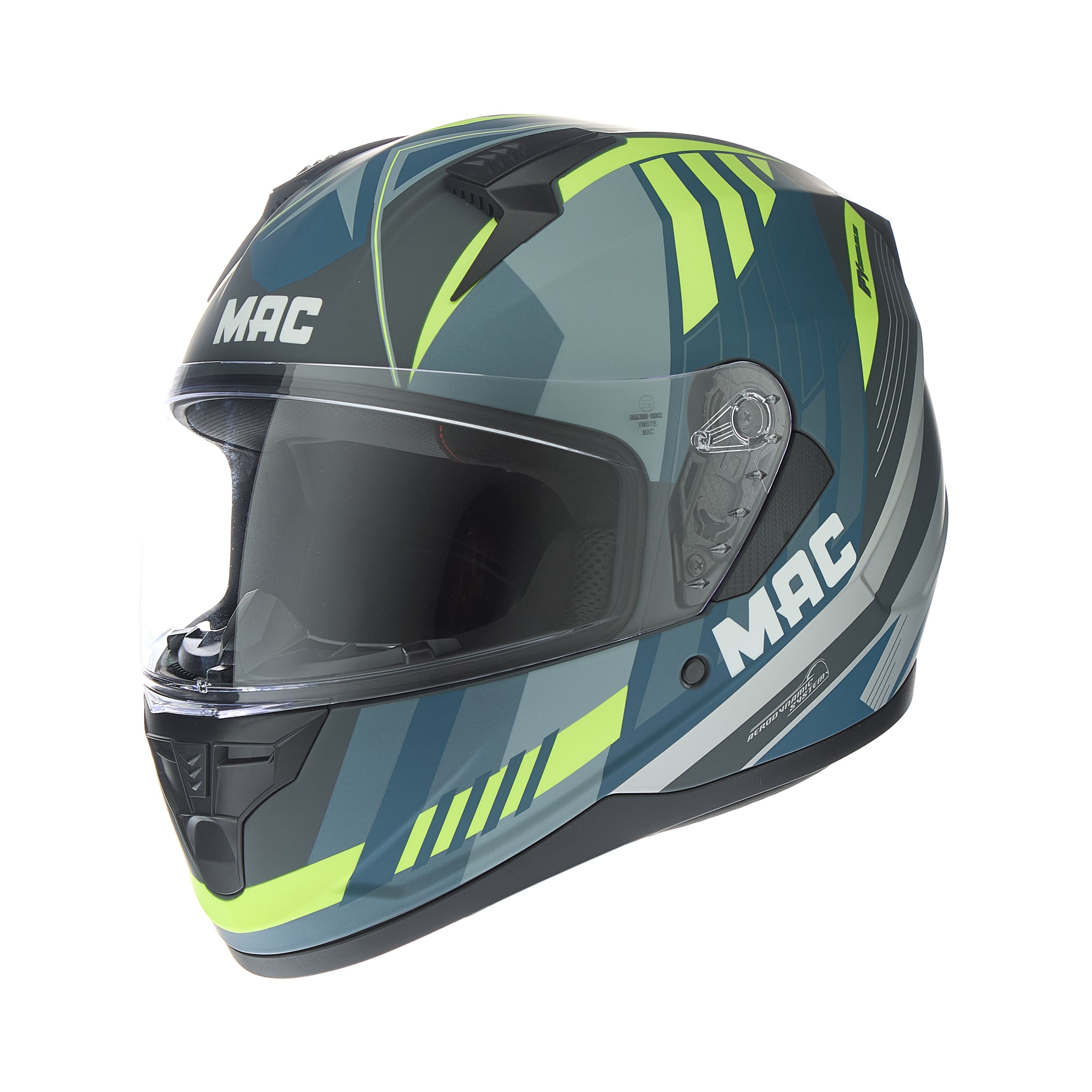 Casco MAC 067 Bass Weez Amarillo / Azul / Mate