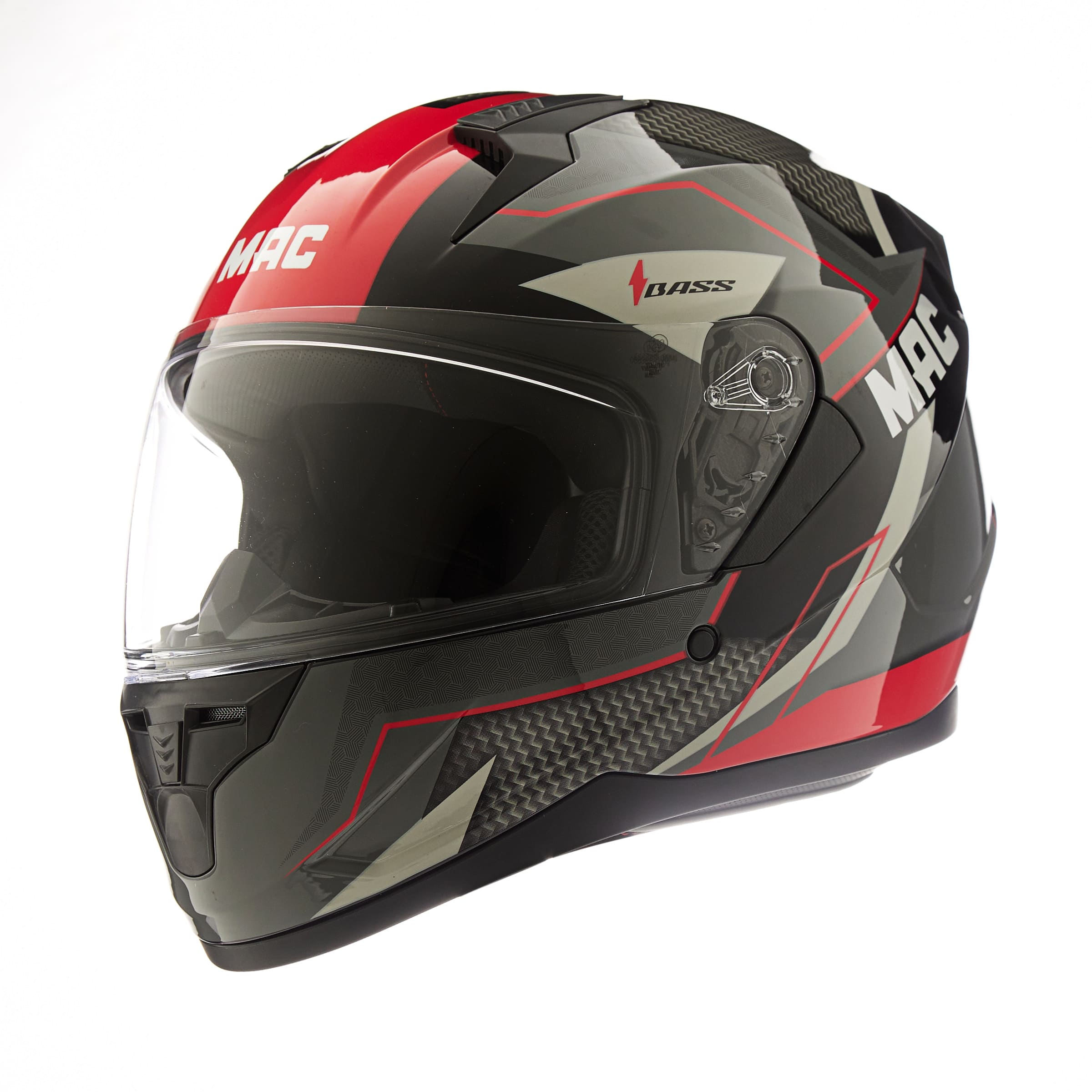 Casco MAC 067 Bass Zorska Negro / Rojo / Brillo
