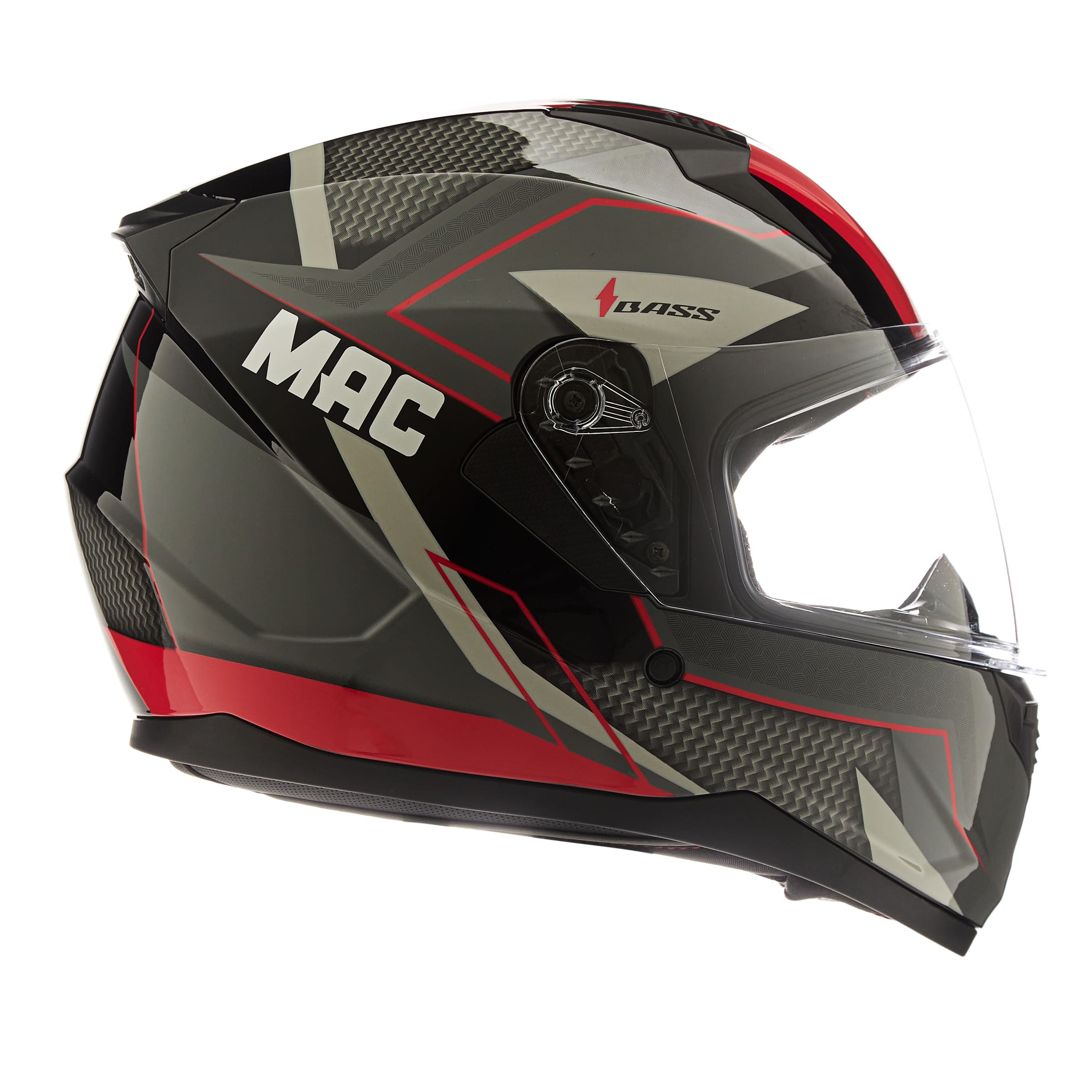Casco MAC 067 Bass Zorska Negro / Rojo / Brillo