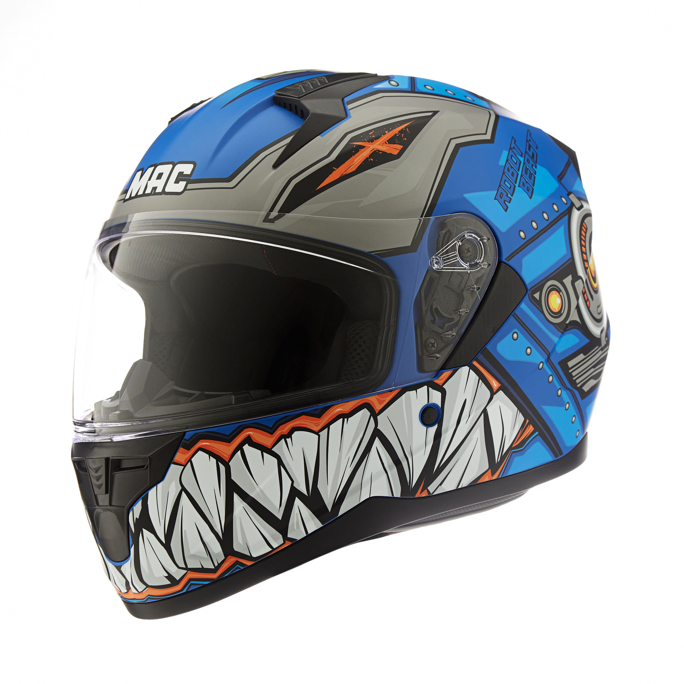 Casco MAC 067 Bass Monster Azul / Negro / Mate