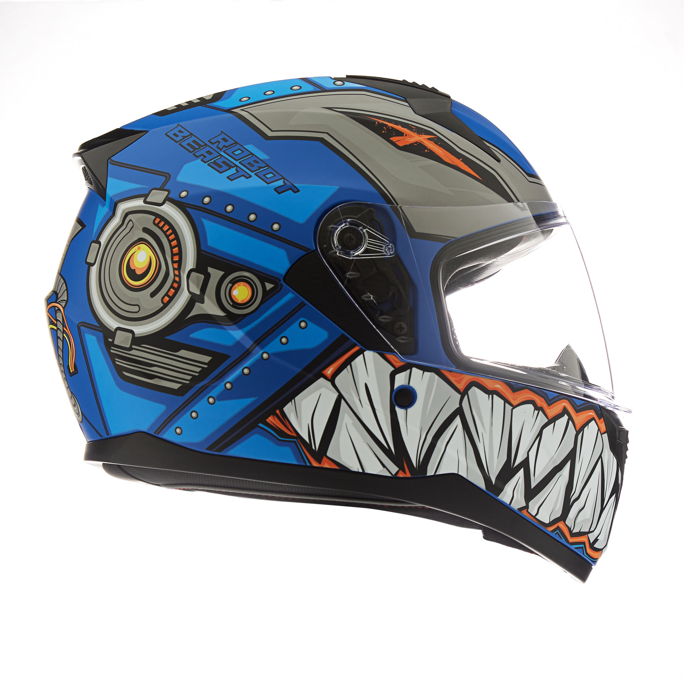 Casco MAC 067 Bass Monster Azul / Negro / Mate