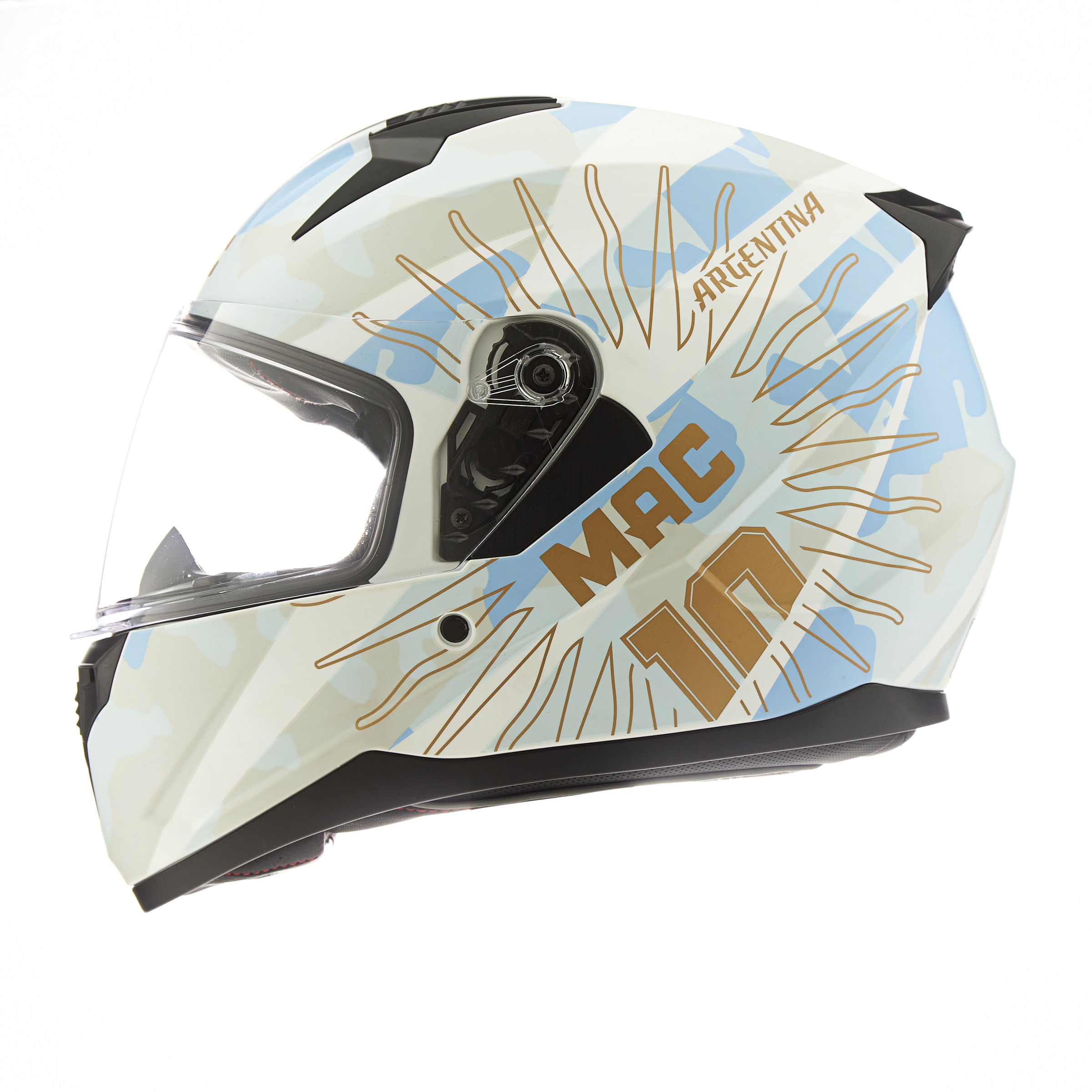 Casco MAC 067 Bass Coronados Blanco / Celeste / Mate