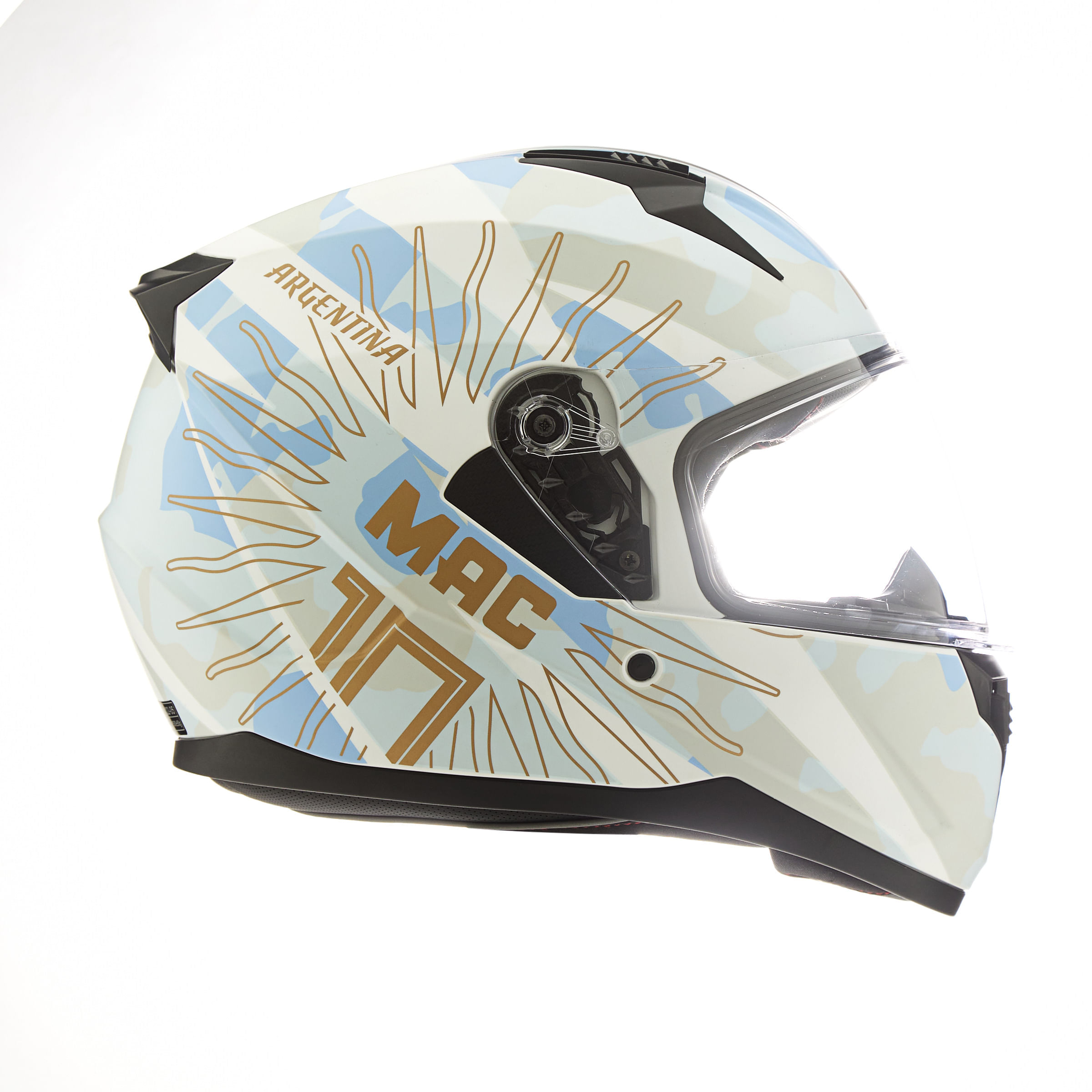 Casco MAC 067 Bass Coronados Blanco / Celeste / Mate