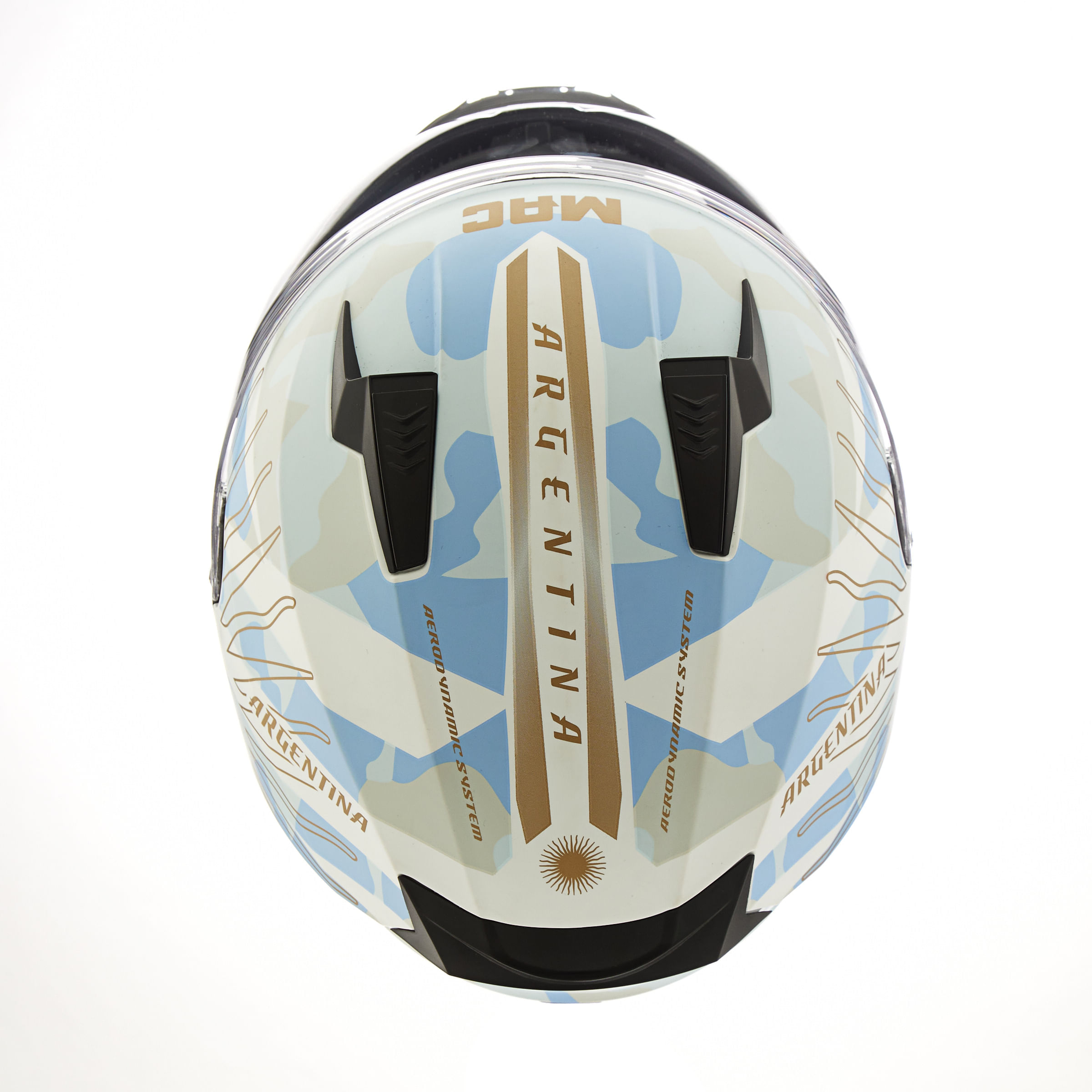 Casco MAC 067 Bass Coronados Blanco / Celeste / Mate