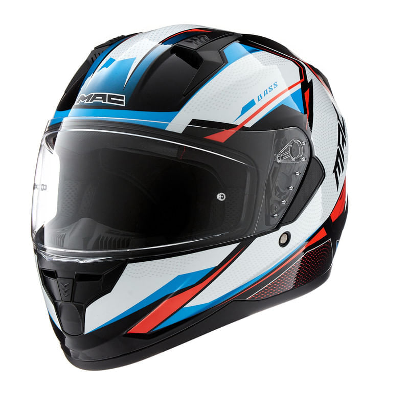 Casco MAC 067 Bass Zeppelin Rojo / Blanco / Brillo