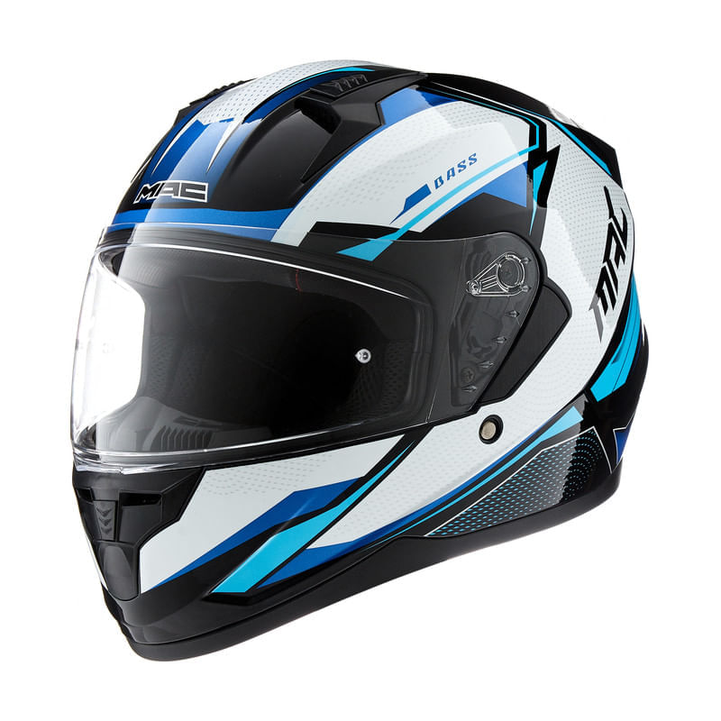 Casco MAC 067 Bass Zeppelin Azul / Blanco / Brillo