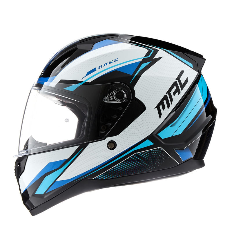 Casco MAC 067 Bass Zeppelin Azul / Blanco / Brillo