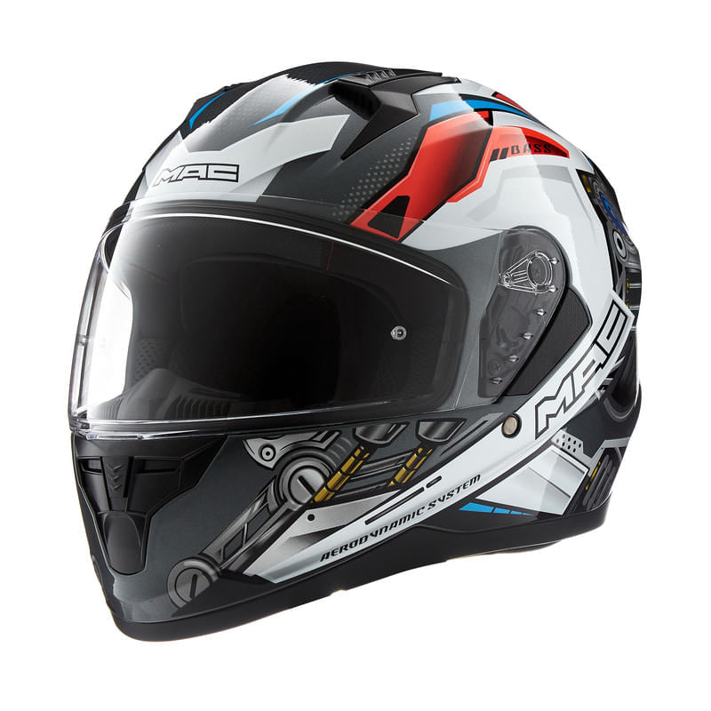 Casco MAC 067 Bass Sonic Azul / Blanco / Brillo