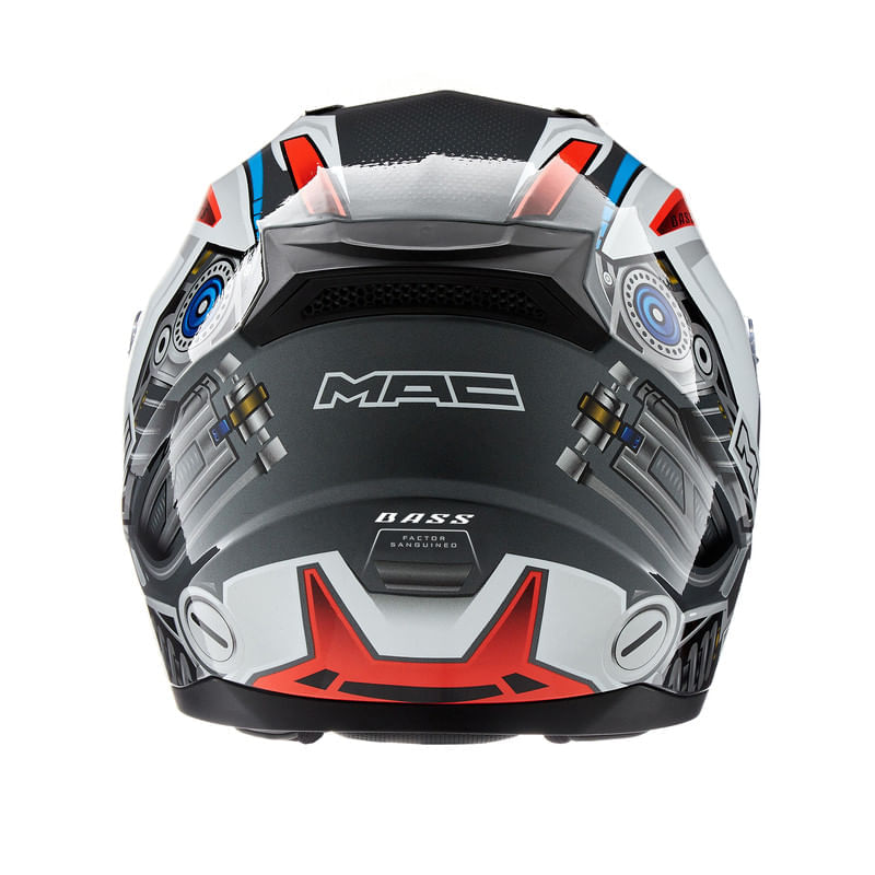 Casco MAC 067 Bass Sonic Azul / Blanco / Brillo
