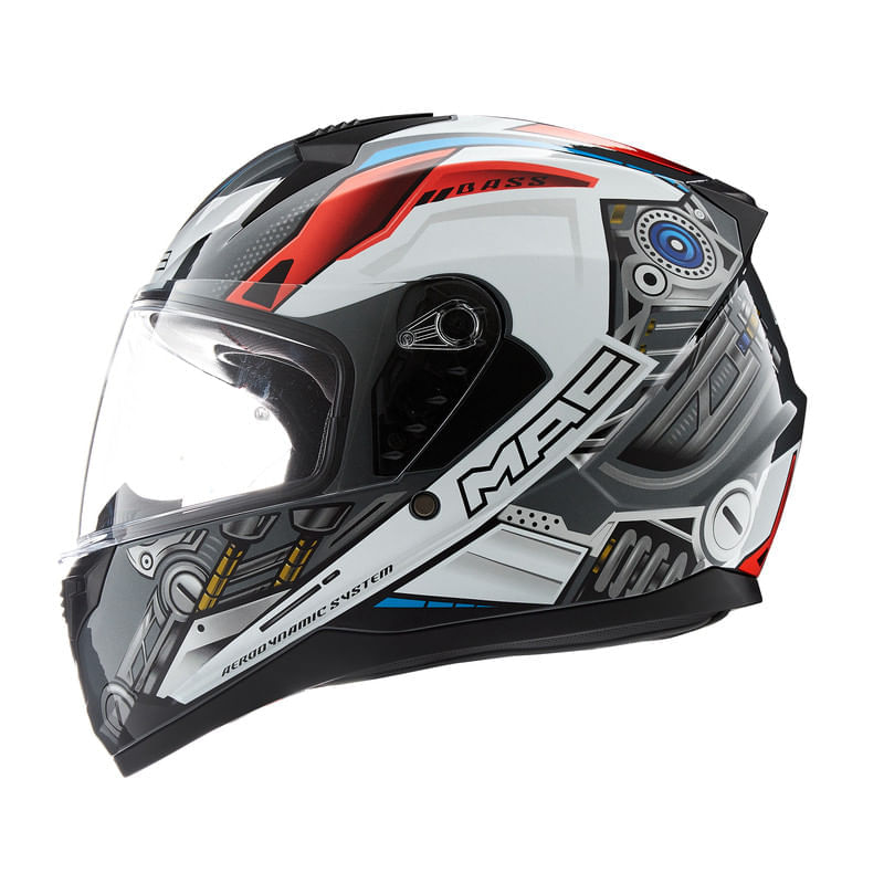 Casco MAC 067 Bass Sonic Azul / Blanco / Brillo