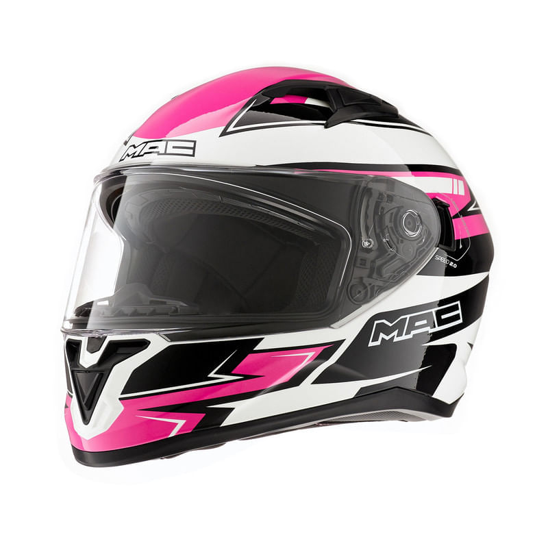 Casco MAC 825 Speed 2.0 Apex Blanco / Fucsia / Brillo