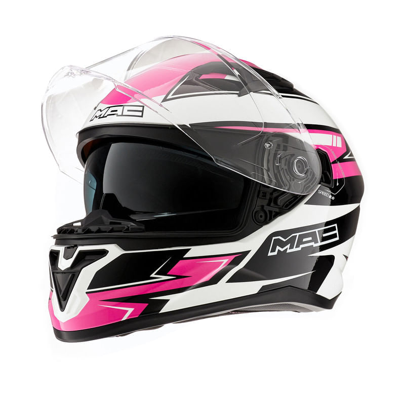Casco MAC 825 Speed 2.0 Apex Blanco / Fucsia / Brillo