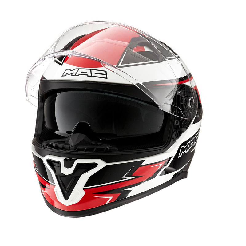 Casco MAC 825 Speed 2.0 Apex Blanco / Negro / Brillo