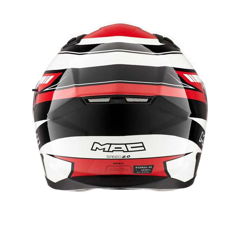 Casco MAC 825 Speed 2.0 Apex Blanco / Negro / Brillo