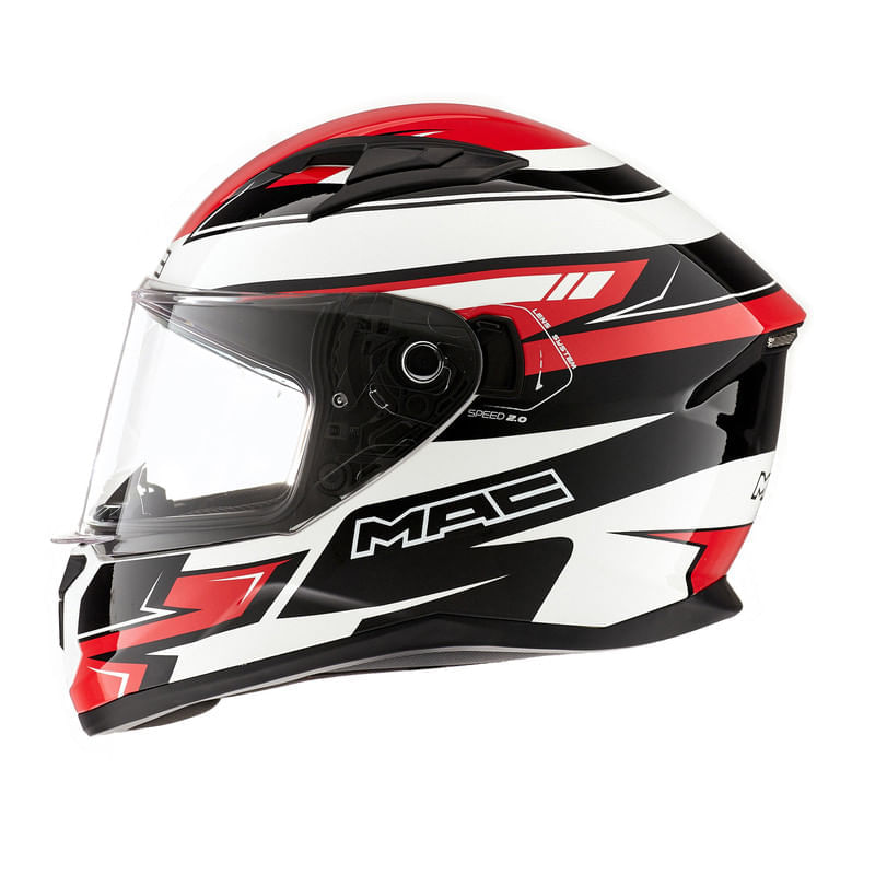 Casco MAC 825 Speed 2.0 Apex Blanco / Negro / Brillo