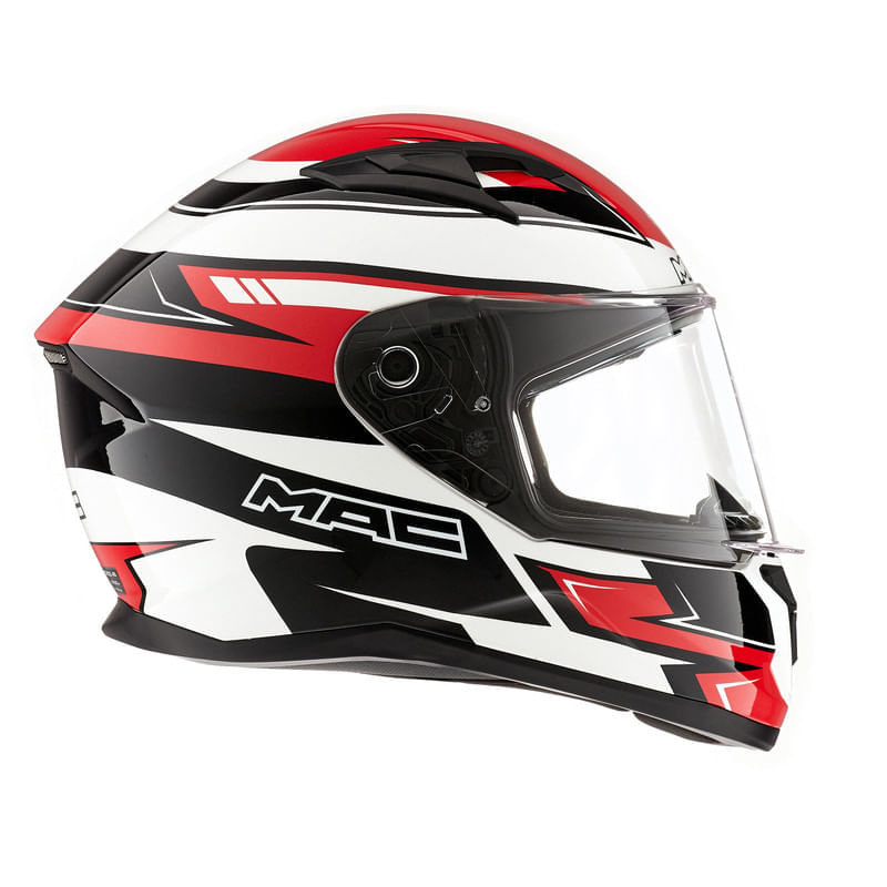 Casco MAC 825 Speed 2.0 Apex Blanco / Negro / Brillo