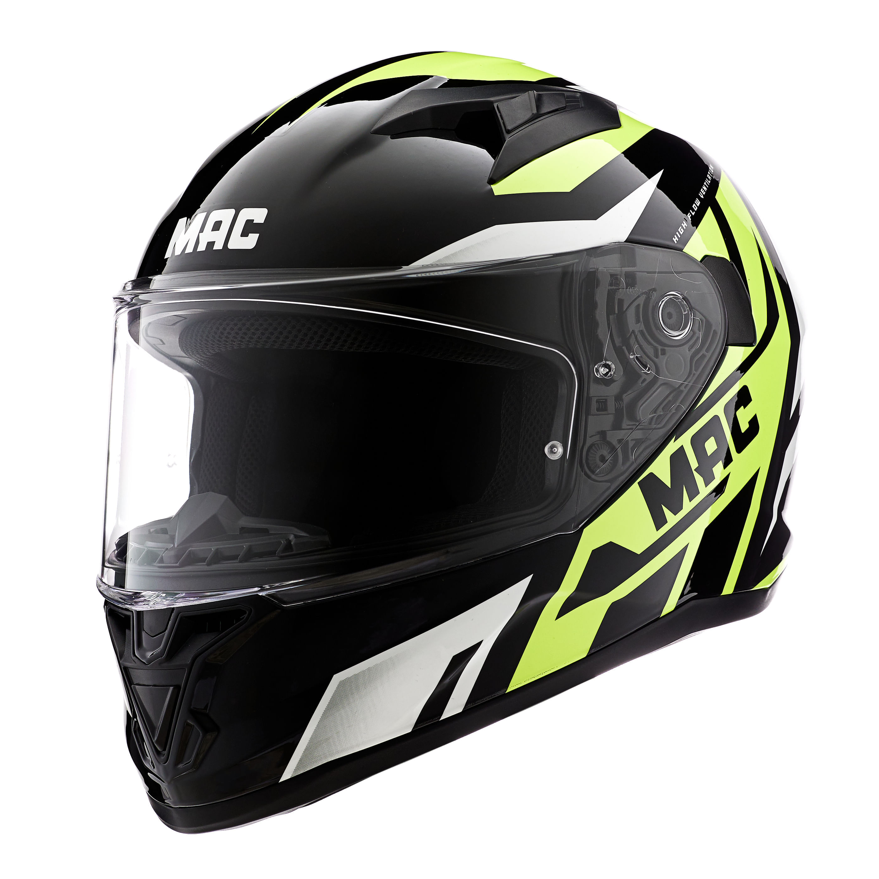 Casco MAC 825 Speed Joy Amarillo / Negro / Brillo