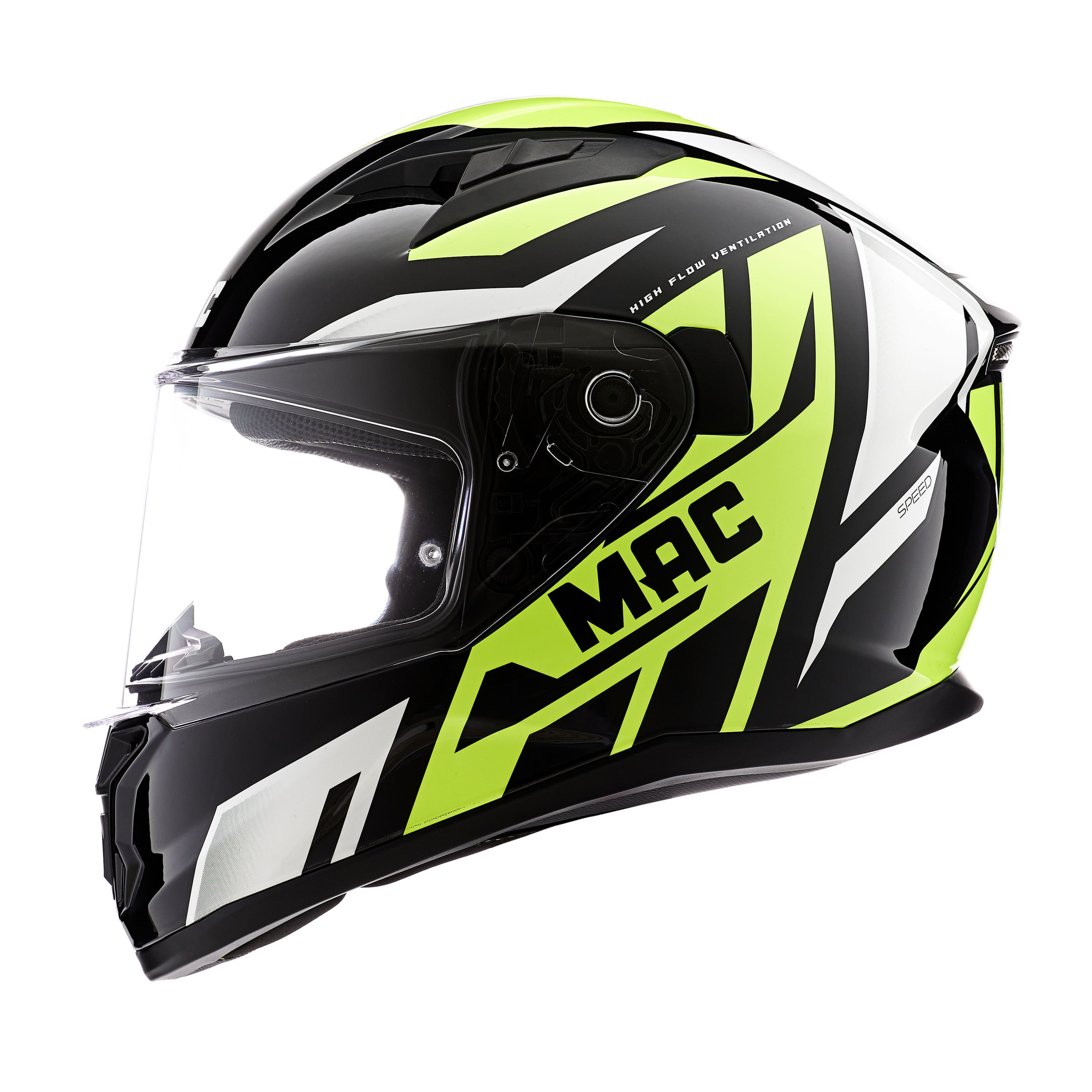Casco MAC 825 Speed Joy Amarillo / Negro / Brillo