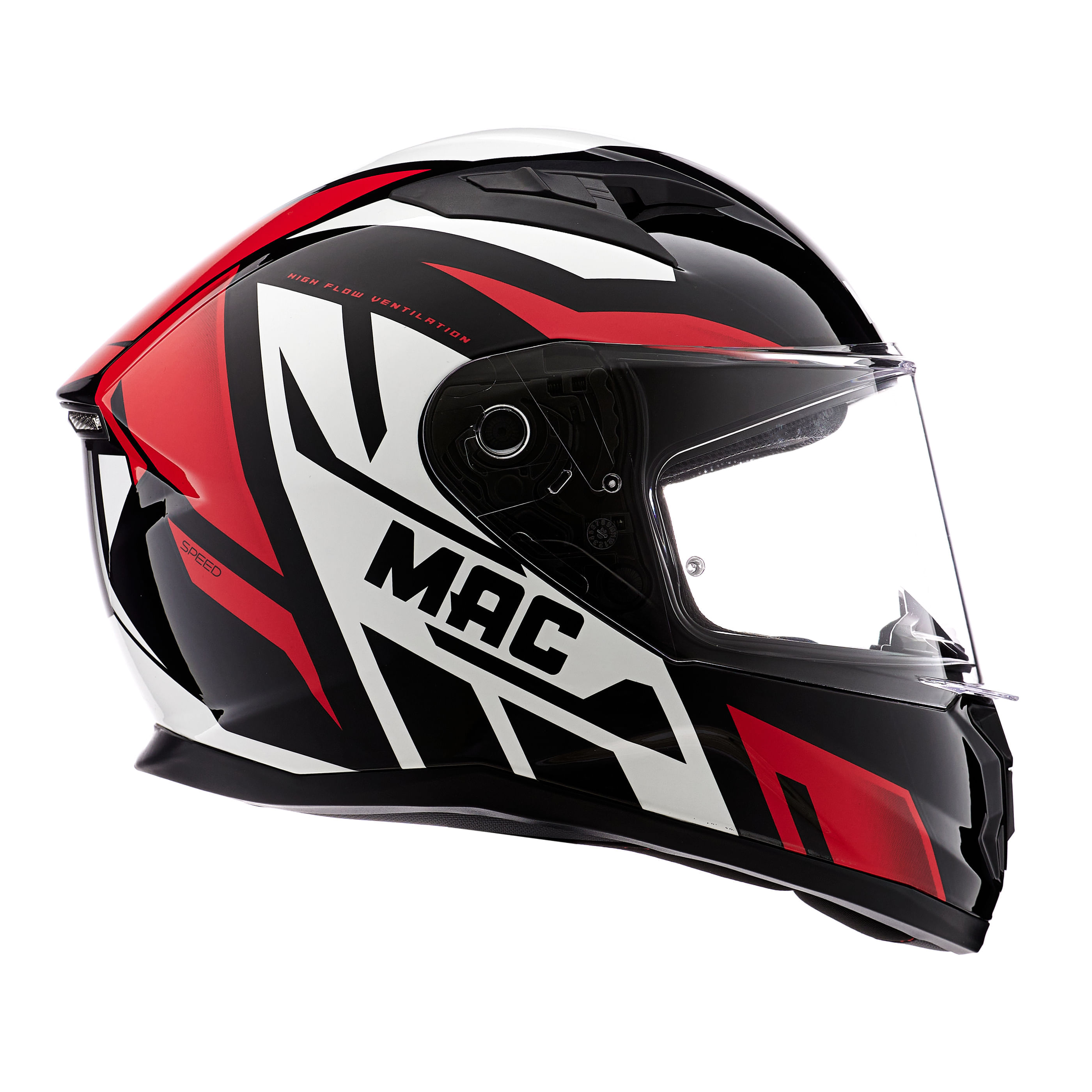 Casco MAC 825 Speed Joy Negro / Rojo / Brillo