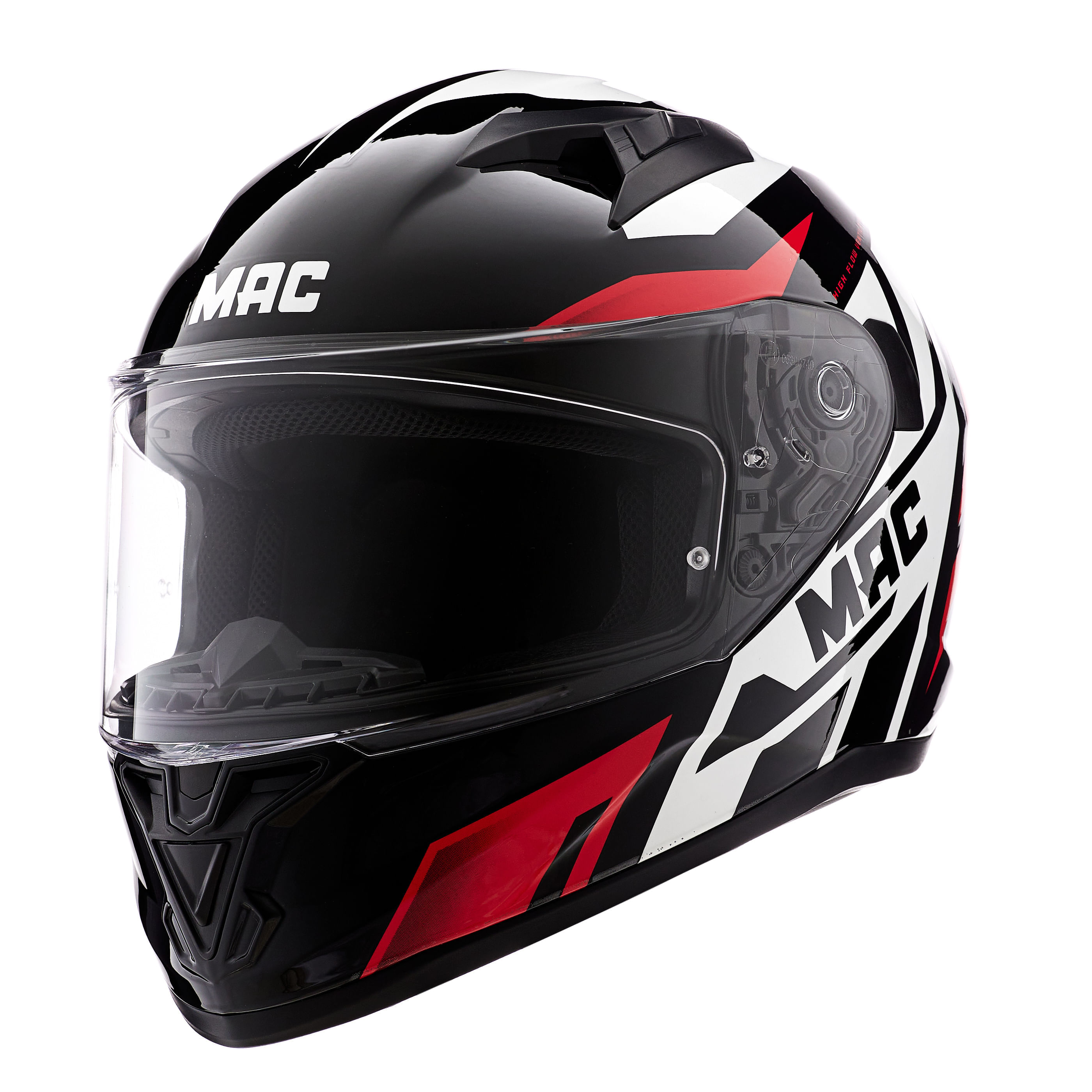 Casco MAC 825 Speed Joy Negro / Rojo / Brillo