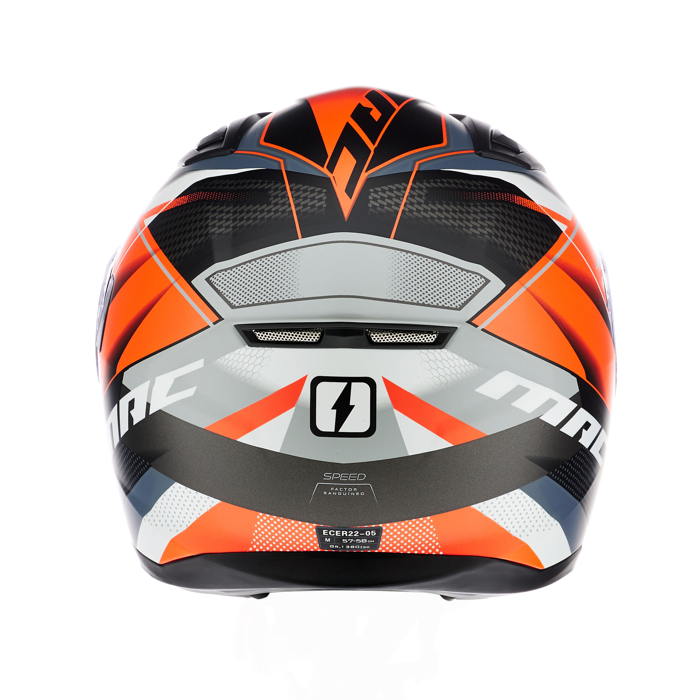 Casco MAC 825 Speed Razor Gris / Naranja / Mate