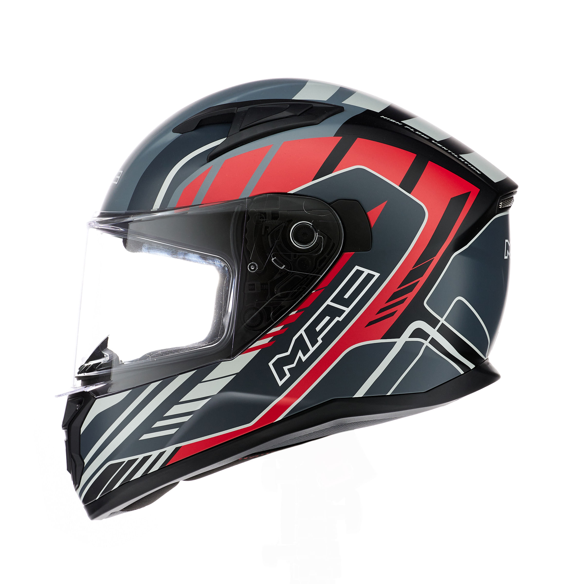 Casco MAC 825 Speed Fleet Negro / Rojo / Mate