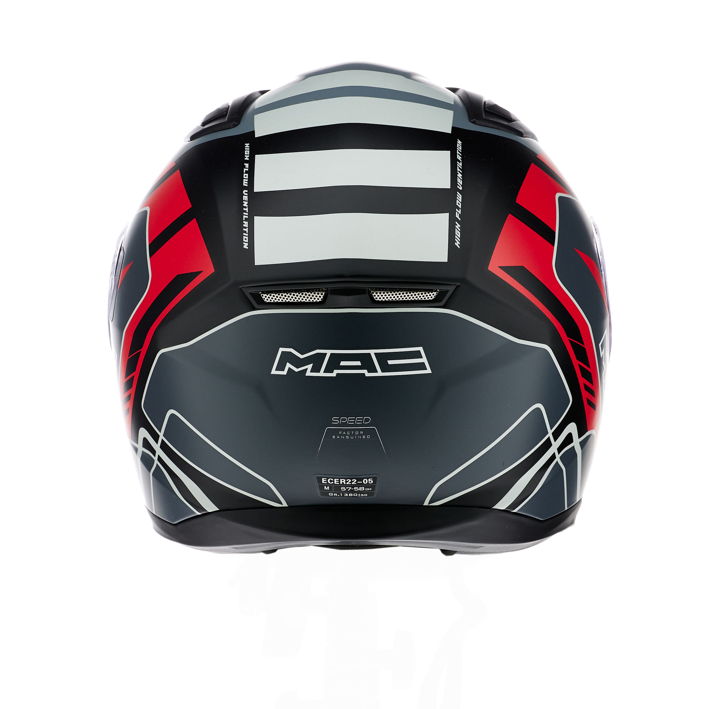 Casco MAC 825 Speed Fleet Negro / Rojo / Mate