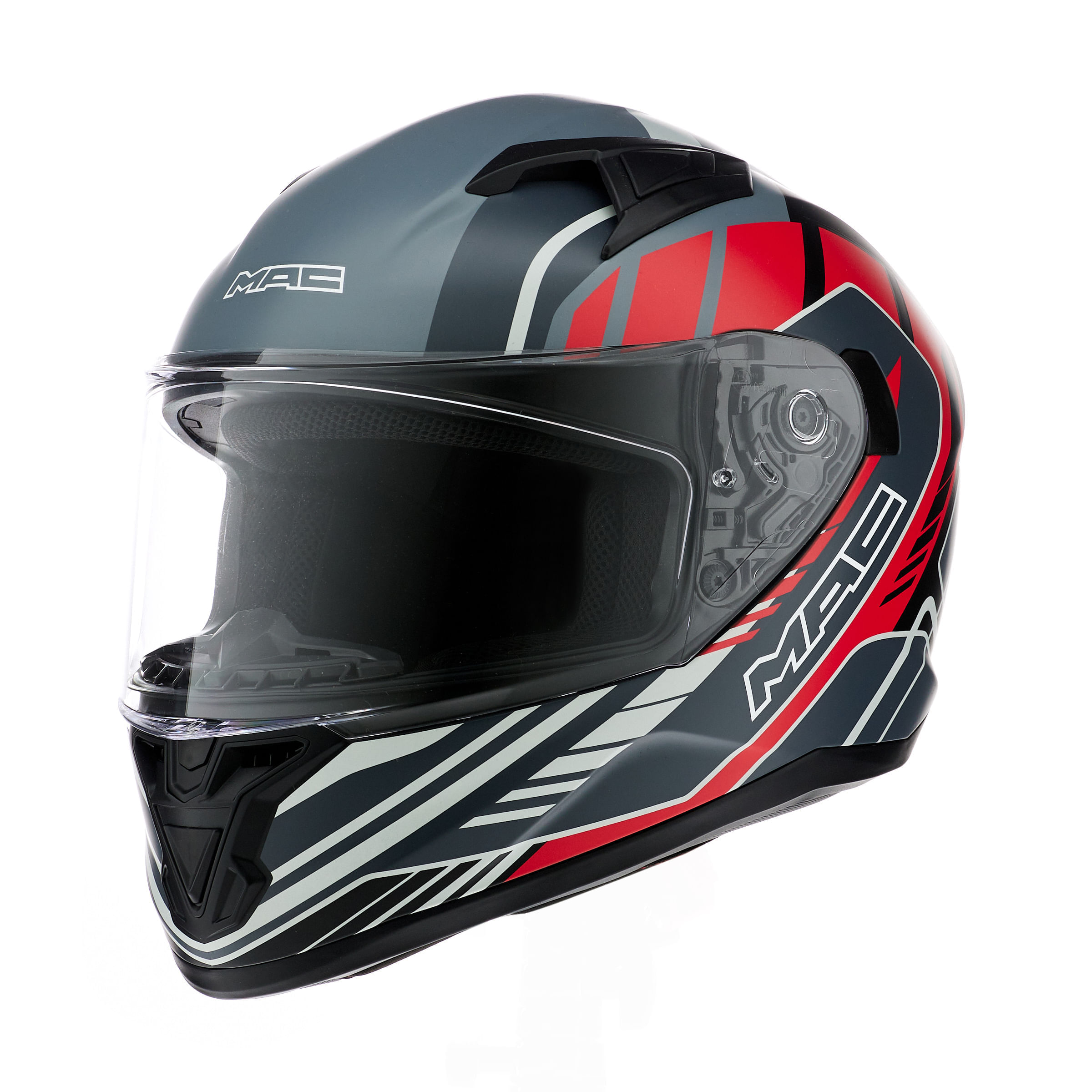 Casco MAC 825 Speed Fleet Negro / Rojo / Mate