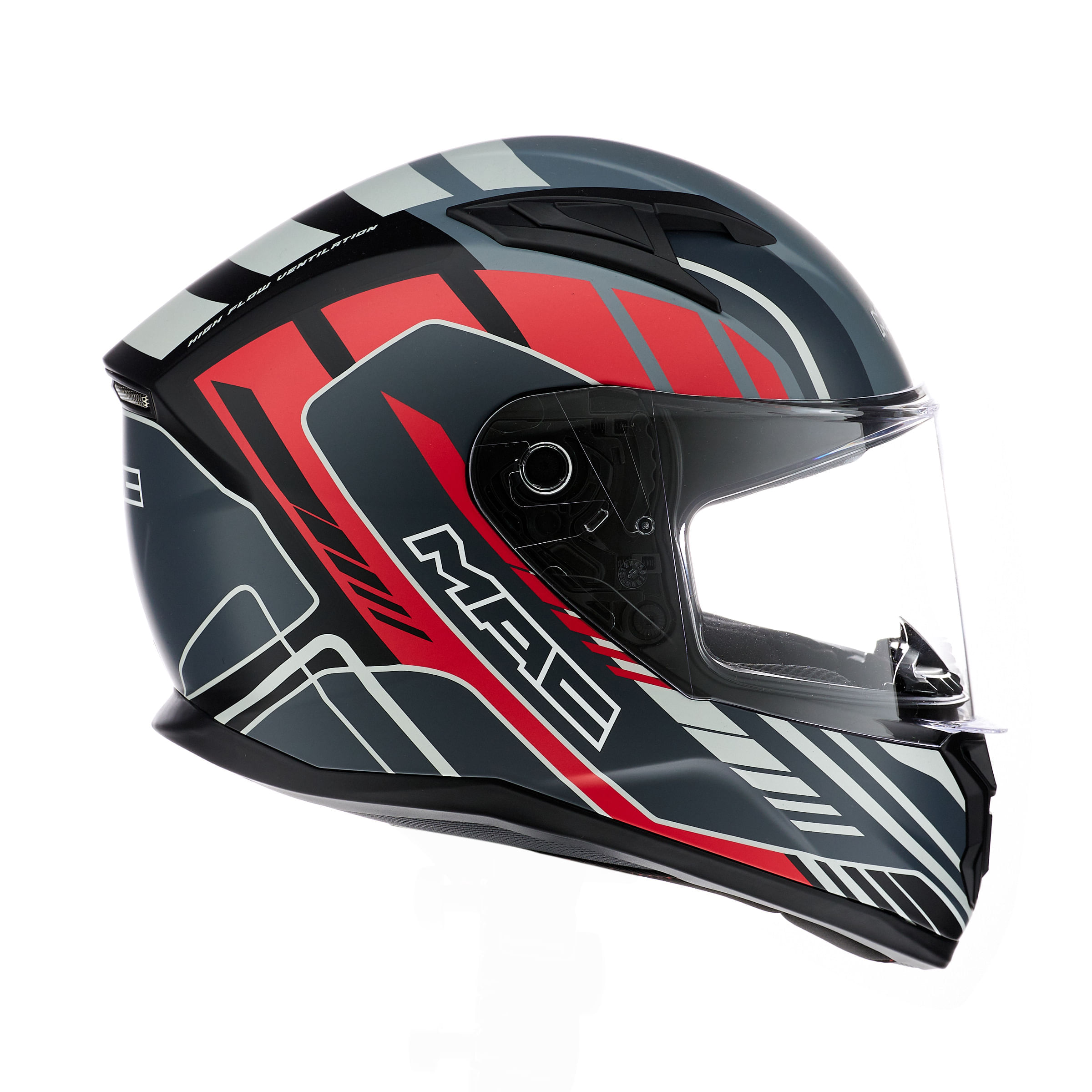 Casco MAC 825 Speed Fleet Negro / Rojo / Mate