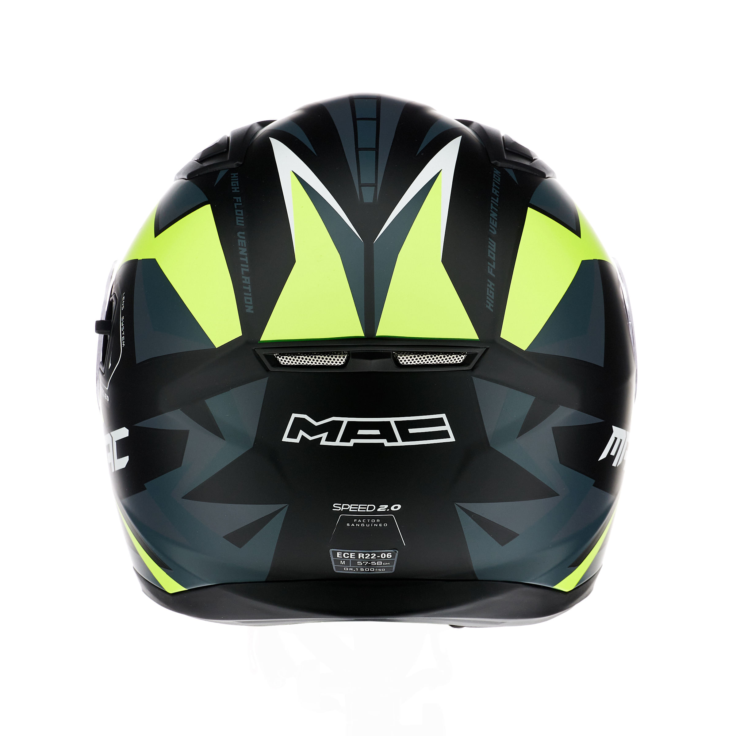 Casco MAC 825 Speed 2.0 Tame Amarillo / Negro / Mate