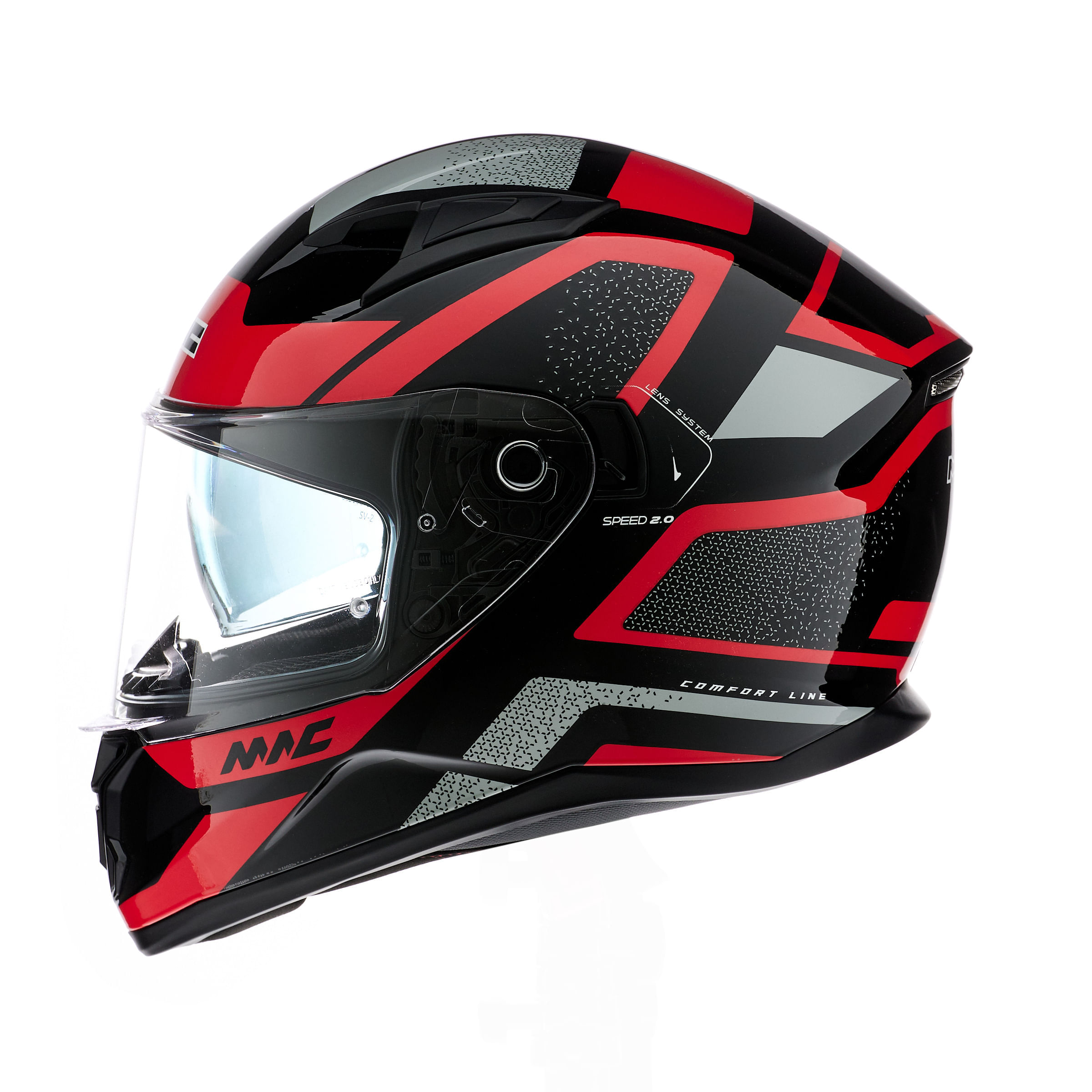 Casco MAC 825 Speed 2.0 Neo Negro / Rojo / Mate