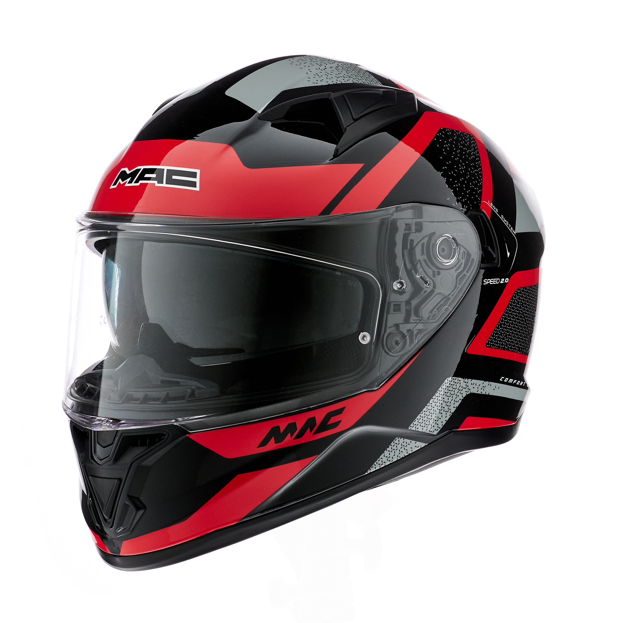 Casco MAC 825 Speed 2.0 Neo Negro / Rojo / Mate