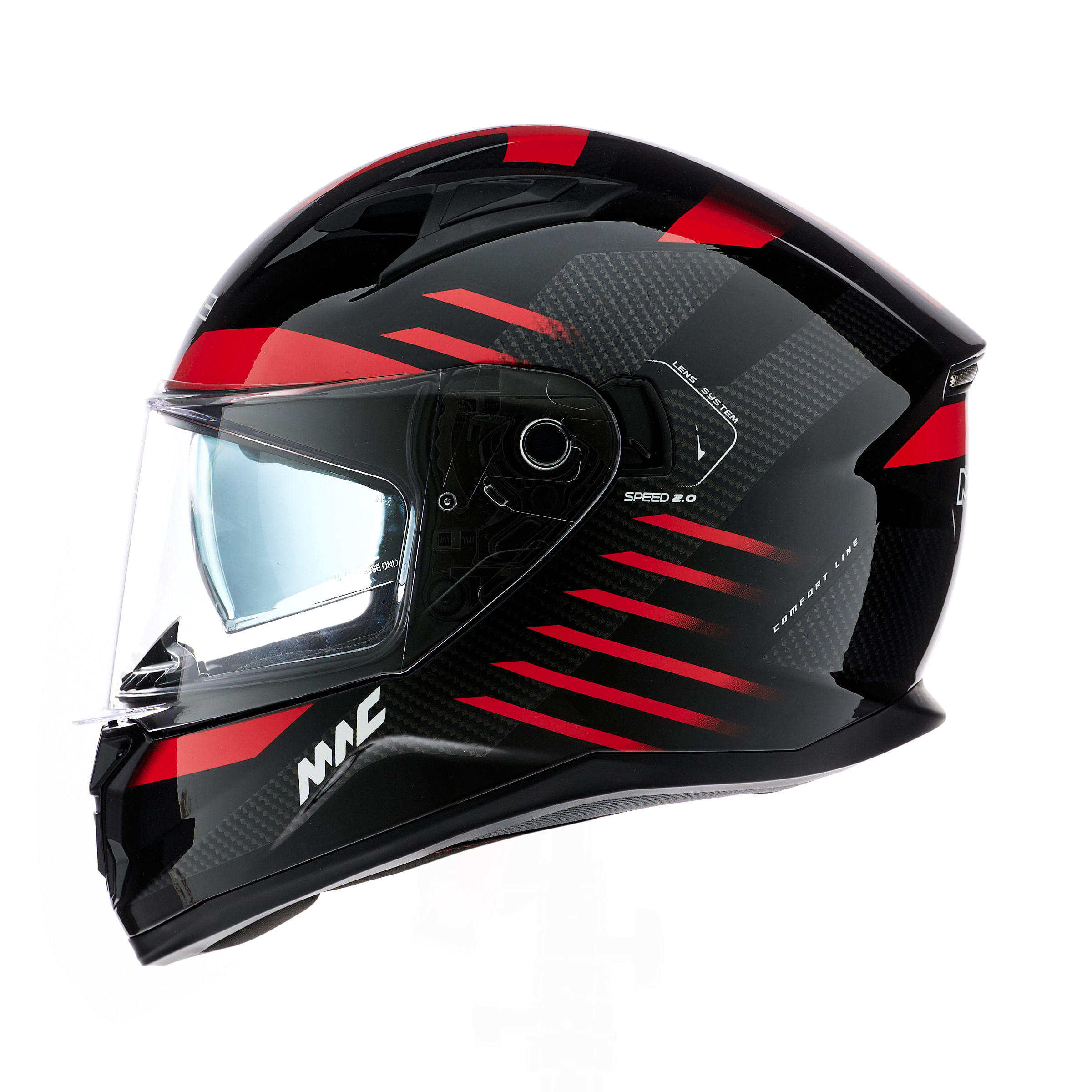 Casco MAC 825 Speed 2.0 Gripper Negro / Rojo / Brillo