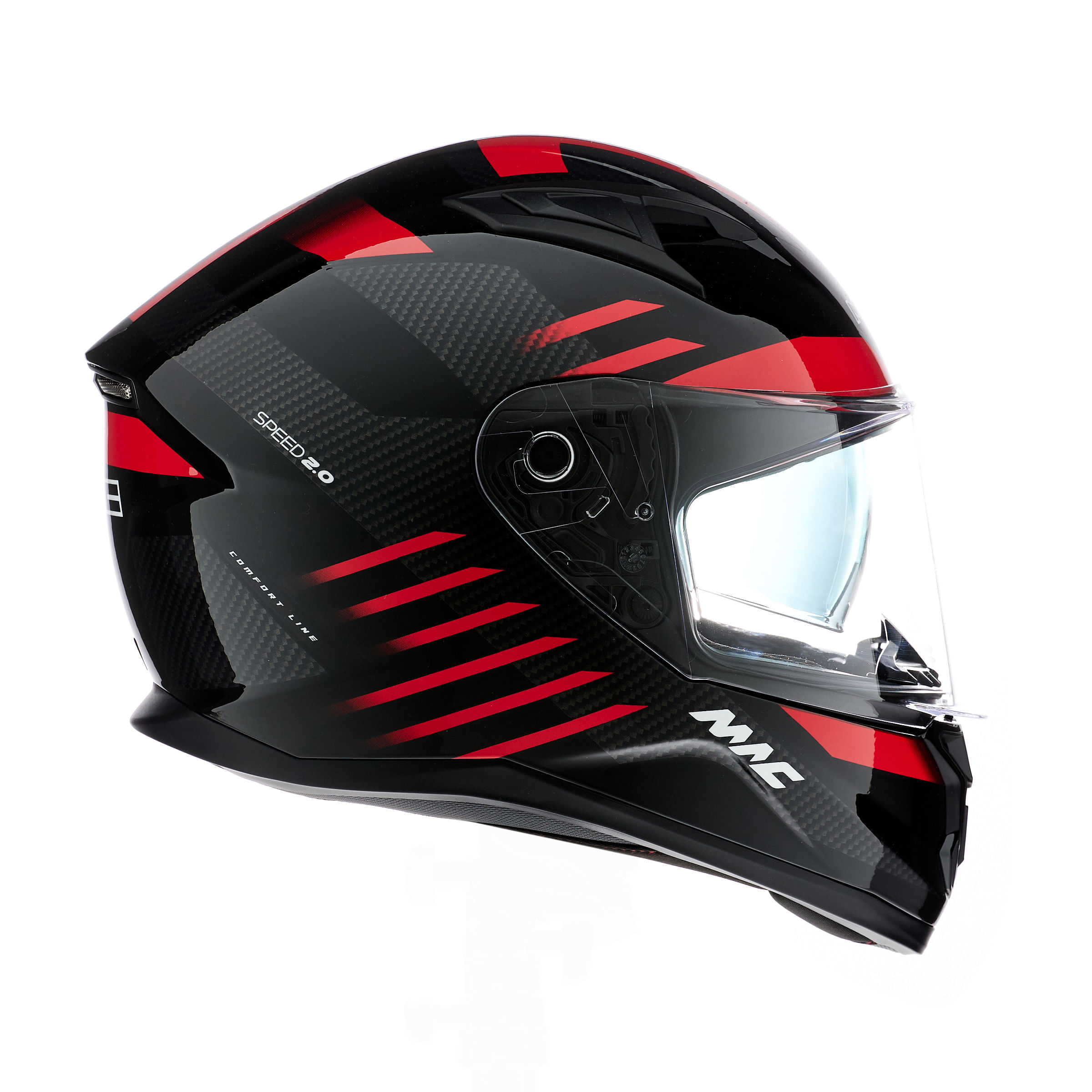 Casco MAC 825 Speed 2.0 Gripper Negro / Rojo / Brillo