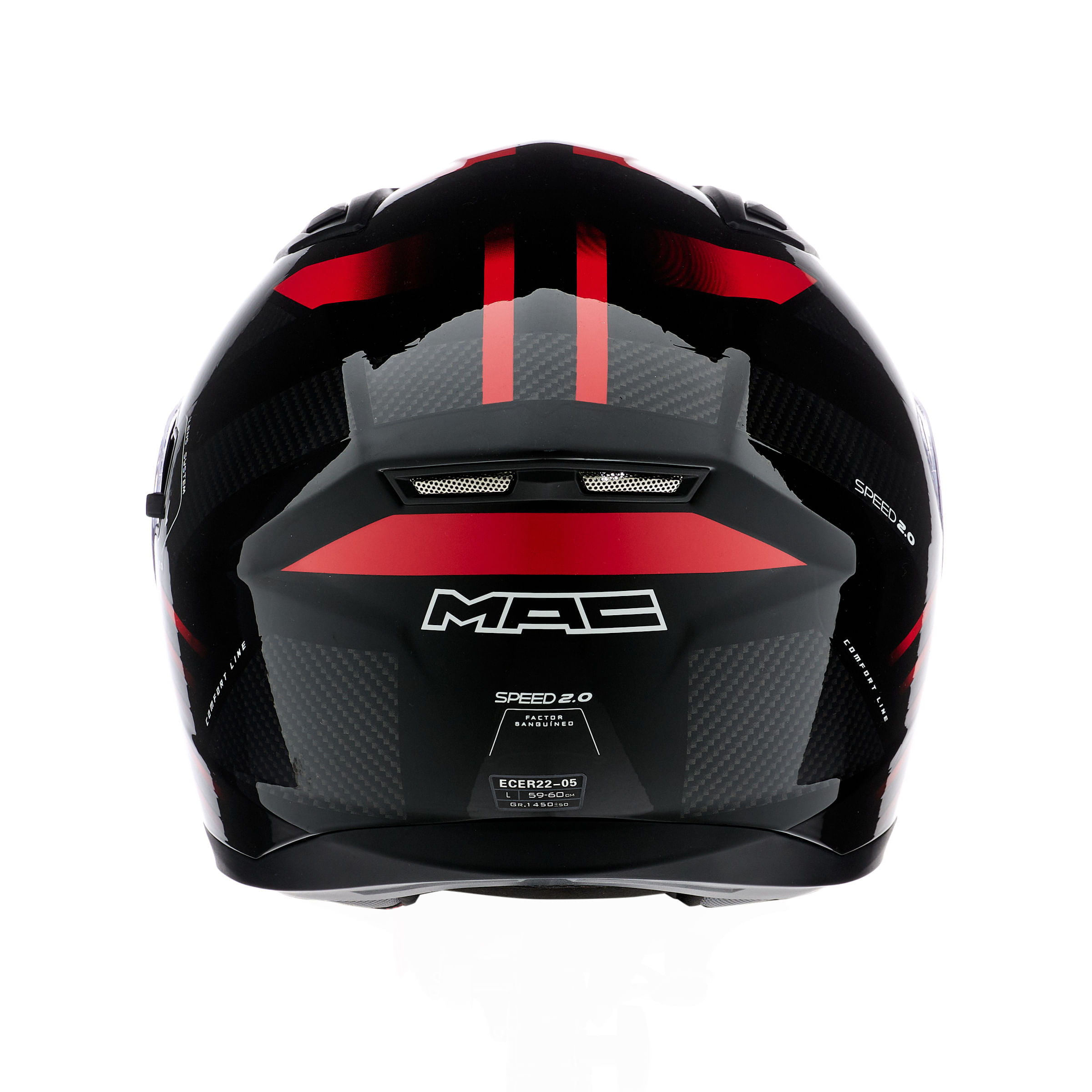 Casco MAC 825 Speed 2.0 Gripper Negro / Rojo / Brillo
