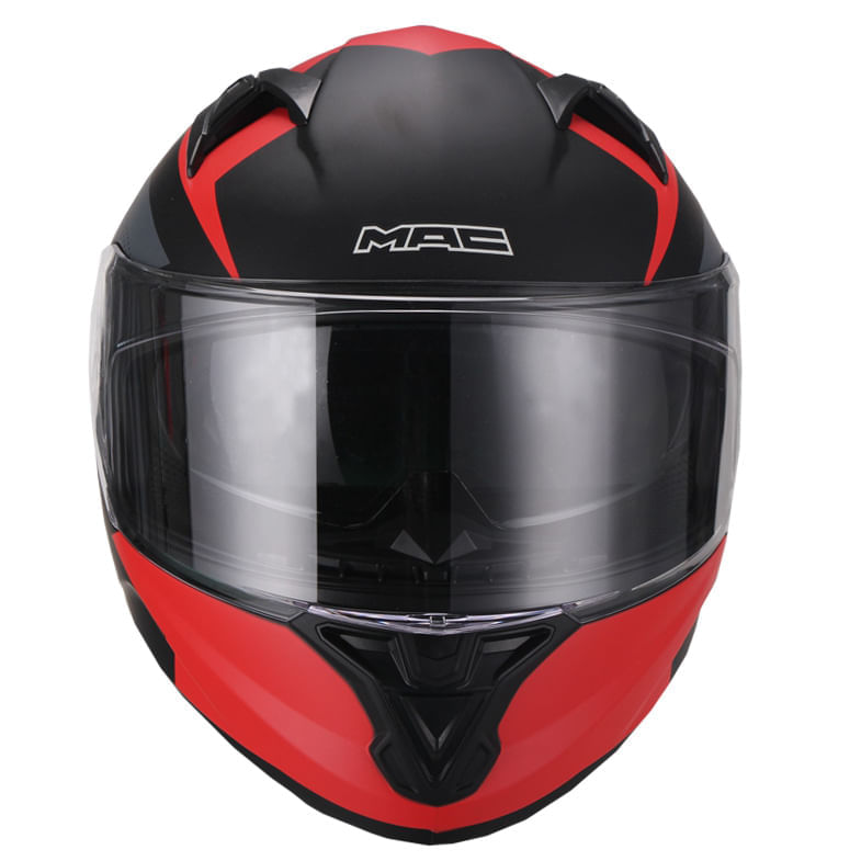 Casco MAC 825 Speed 2.0 Raven Negro / Rojo / Mate