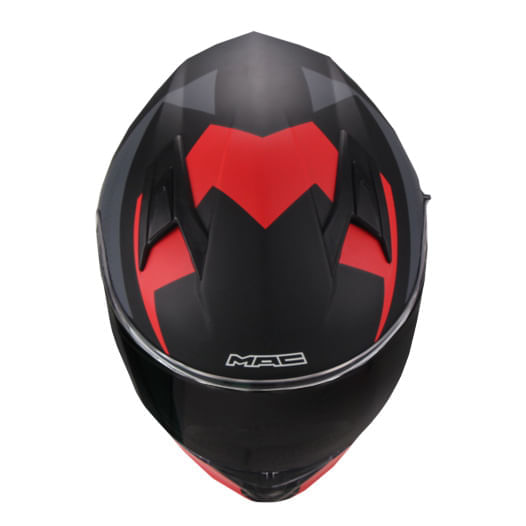 Casco MAC 825 Speed 2.0 Raven Negro / Rojo / Mate