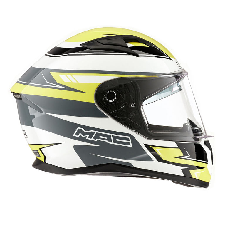 Casco MAC 825 Speed 2.0 Apex Amarillo / Blanco / Brillo