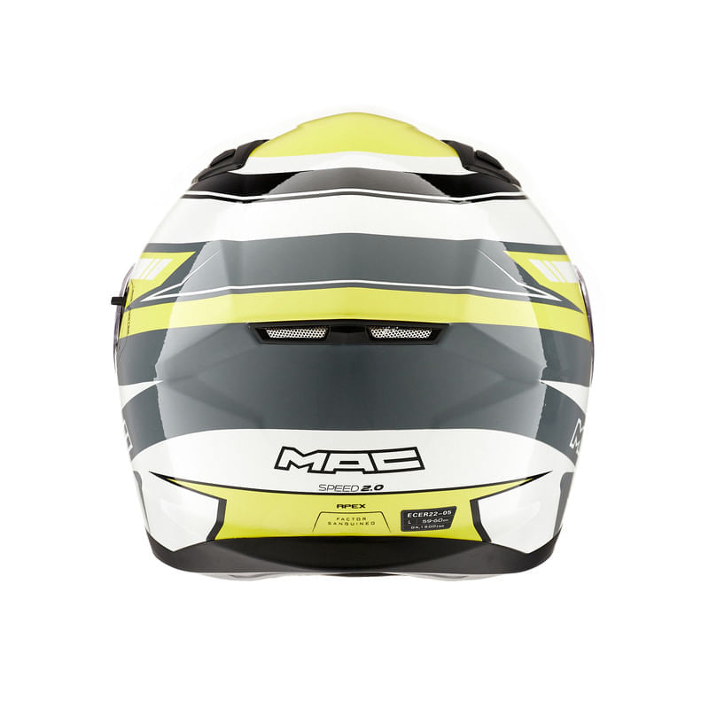 Casco MAC 825 Speed 2.0 Apex Amarillo / Blanco / Brillo